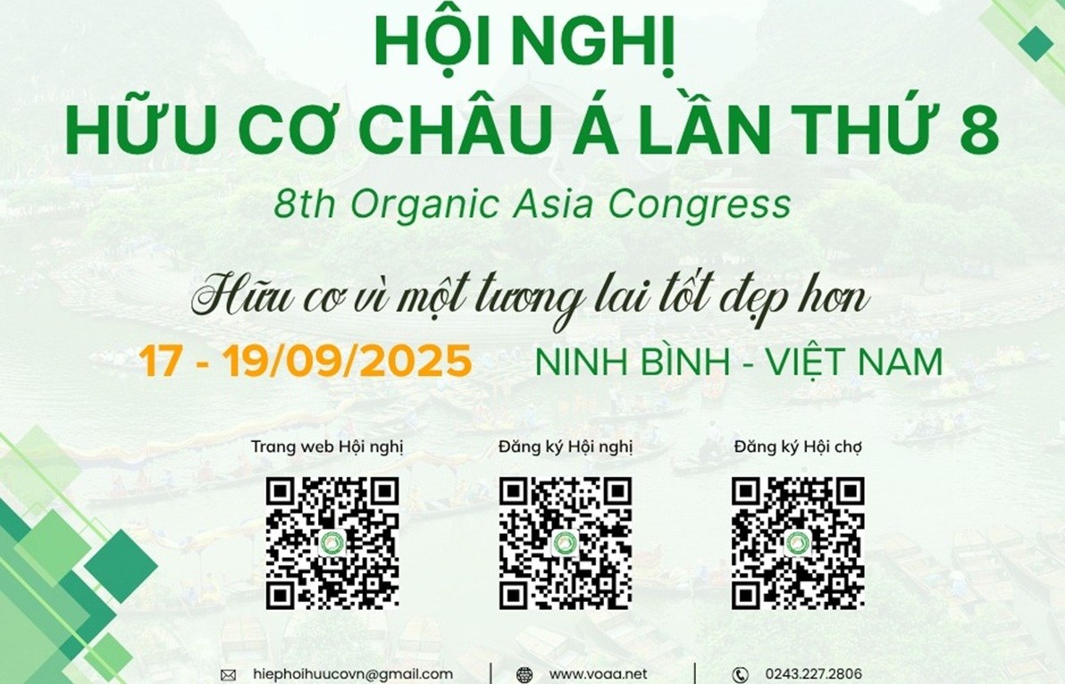Mở đăng ký tham dự Hội nghị Hữu cơ châu Á lần thứ 8