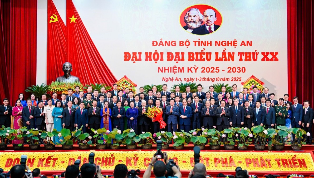 Khai mạc Đại hội đại biểu Đảng bộ tỉnh Nghệ An lần thứ XX, nhiệm kỳ 2025 - 2030