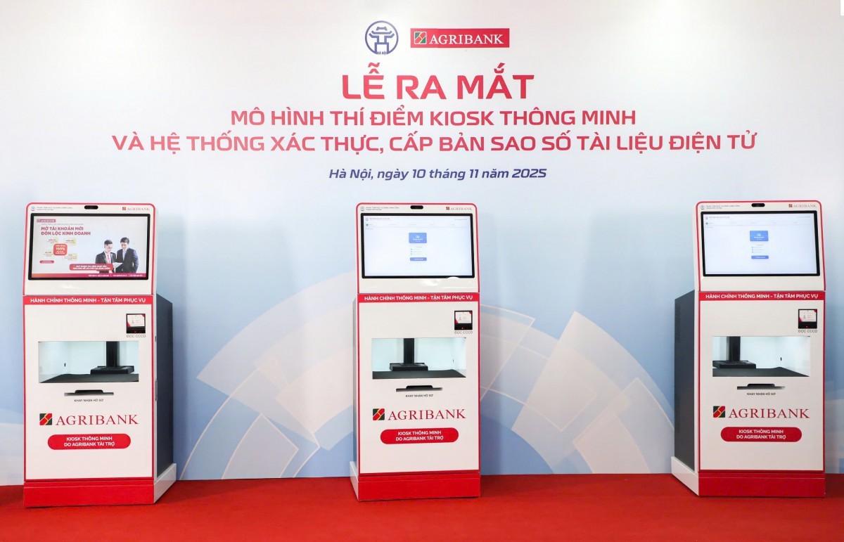 Ra mắt mô hình thí điểm Kiosk thông minh: Agribank đồng hành cùng TP Hà Nội trong chuyển đổi số