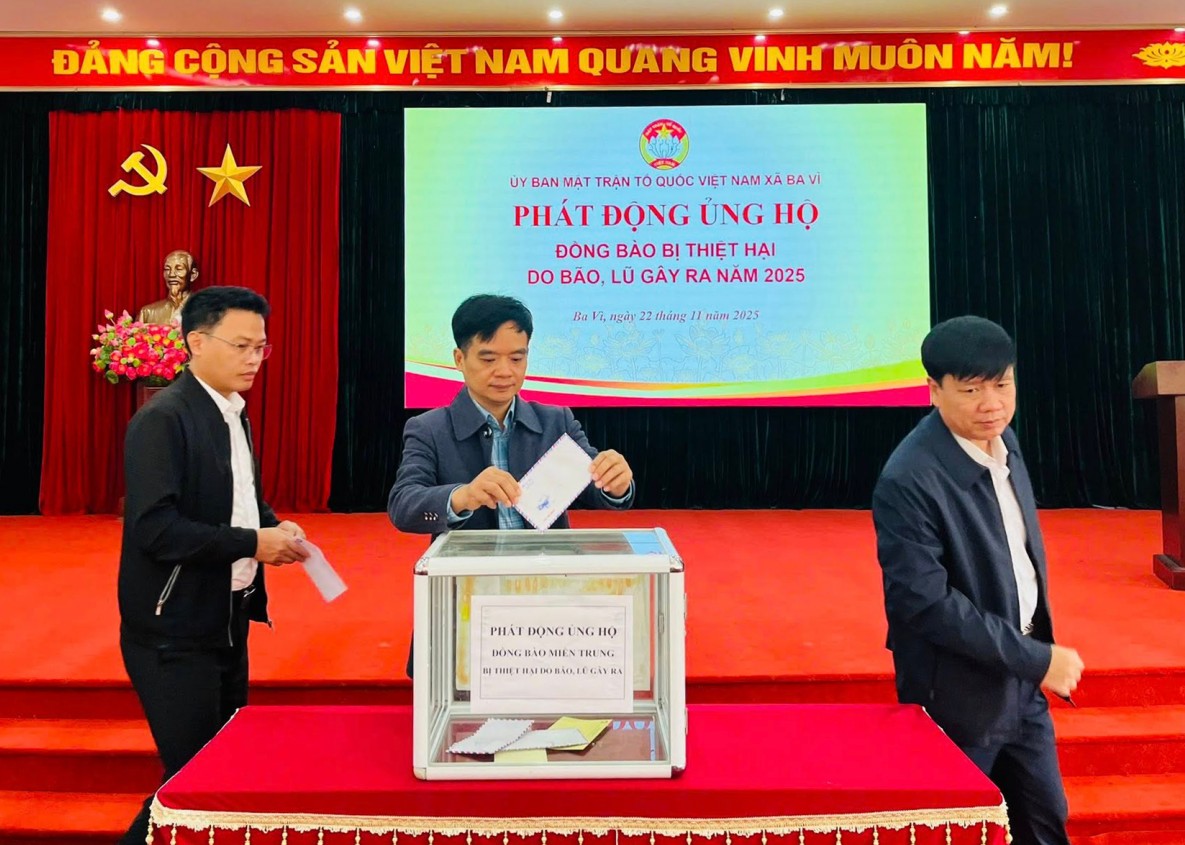 Hà Nội: MTTQ Việt Nam xã Ba Vì phát động ủng hộ đồng bào bị thiệt hại do bão lũ