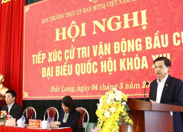 Cao Bằng: Ứng cử viên đại biểu Quốc hội khóa XVI tiếp xúc cử tri, vận động bầu cử tại các xã Đức Long, Lý Bôn, Hưng Đạo, Huy Giáp