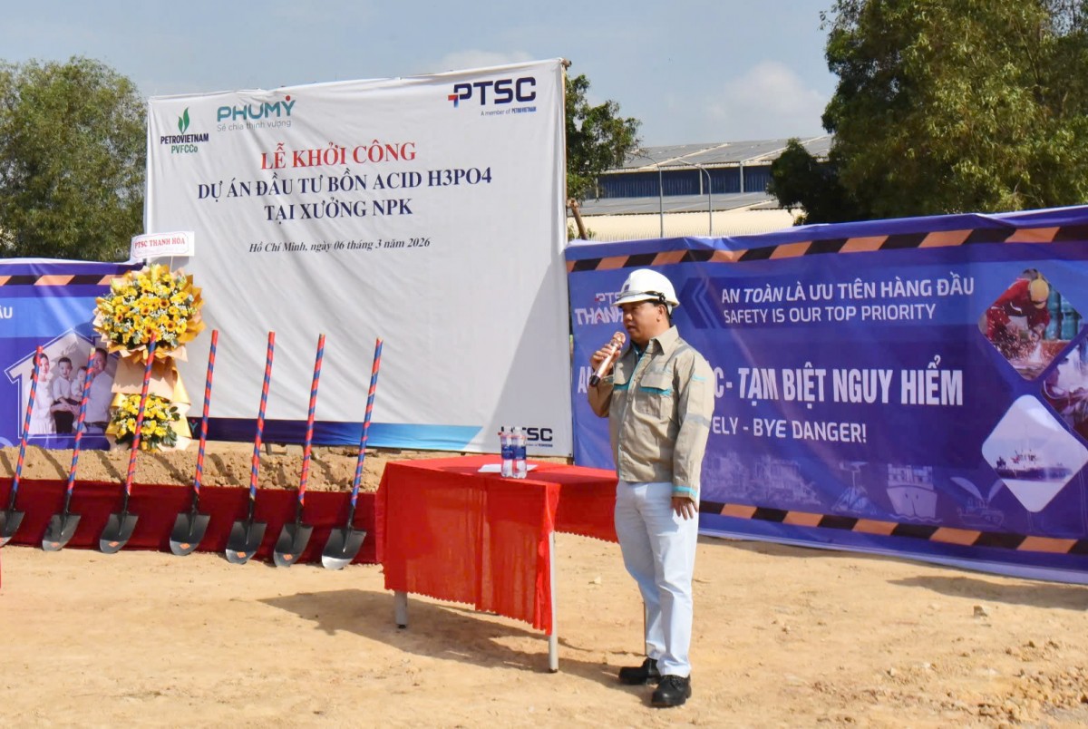 PVFCCo – Phú Mỹ khởi công Dự án đầu tư bồn nguyên liệu Acid Phosphoric