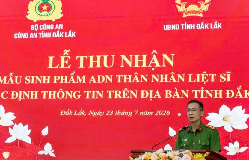 Đắk Lắk phát động thu nhận lấy mẫu ADN thân nhân liệt sĩ chưa xác định được danh tính