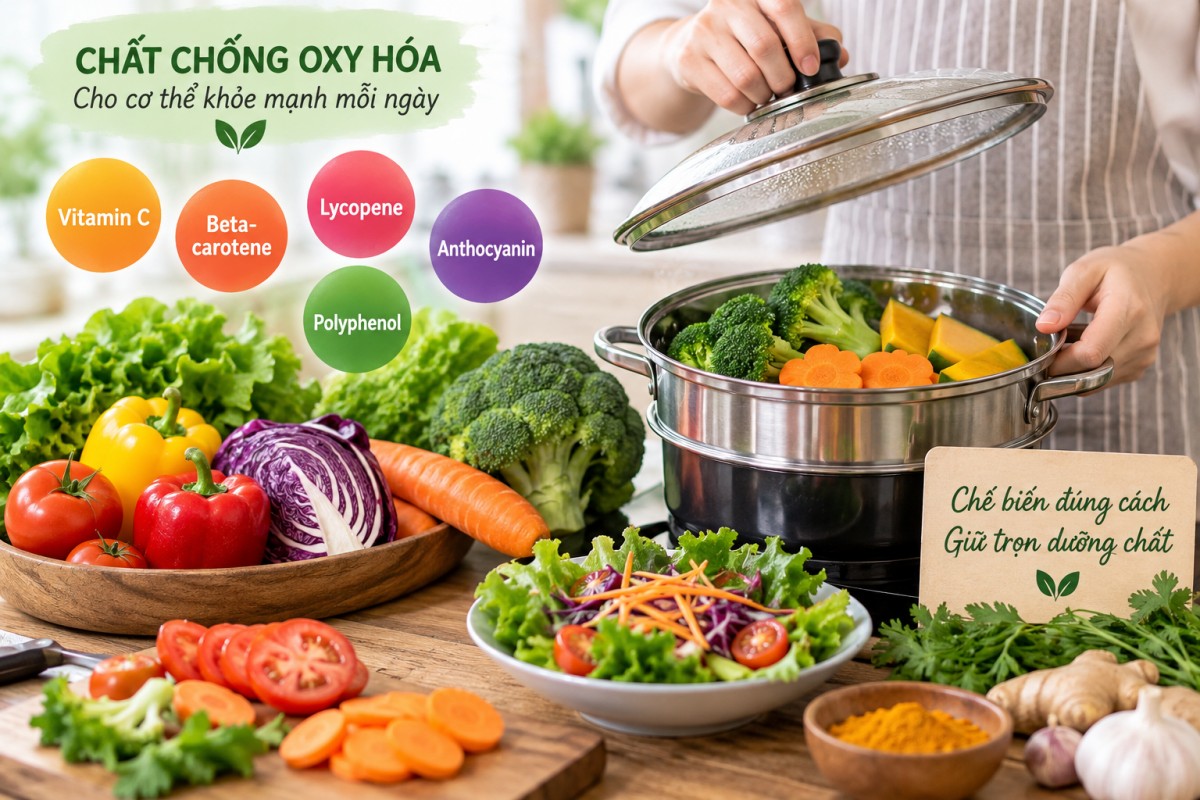 Mẹo chế biến thực phẩm giúp giữ lại chất chống oxy hóa