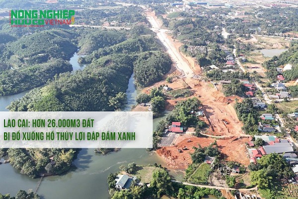 Lào Cai: Hơn 26.000m3 đất bị đổ xuống hồ thủy lợi đập Đầm Xanh