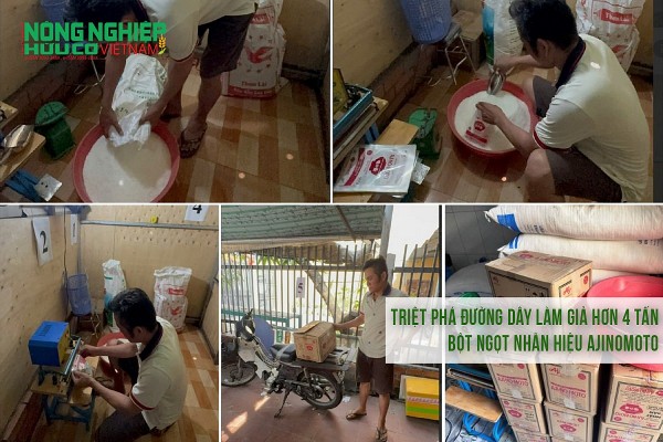 Triệt phá đường dây làm giả hơn 4 tấn bột ngọt nhãn hiệu Ajinomoto